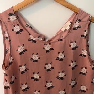 Loft Outlet pink floral blouse